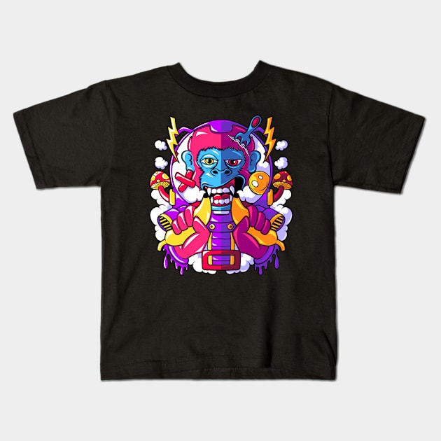 The astronaut ape Kids T-Shirt by Forstration.std